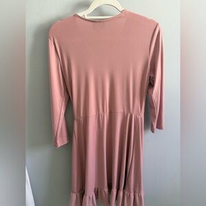 Beige by eci Pink Sheath Dress with Bateau Neckline